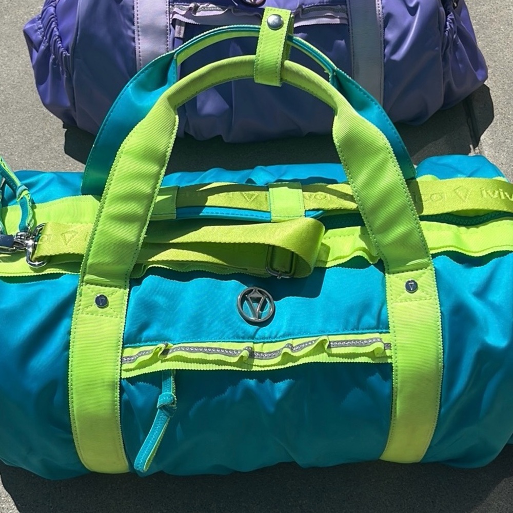 IVIVVA ✨Lululemon Juniors Brand✨Teal Blue & Neon Yellow✨Got Game✨Duffel Gym Bag